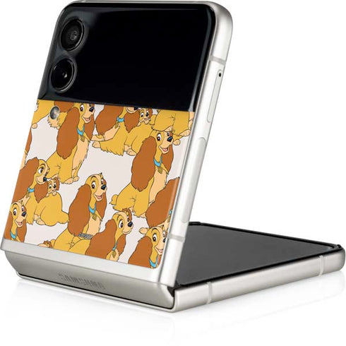 Disney Lady & The Tramp Lady Pattern Galaxy Z Flip4 5G Skin